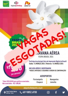 ABIGRAF/SC - Associao Brasileira da Indstria Grfica Regional Santa Catarina O lançamento da Caravana Aérea para a FESPA Digital Printing 2024 foi um sucesso! Em apenas 5 dias, todas as 50 vagas foram esgotadas. Desde...