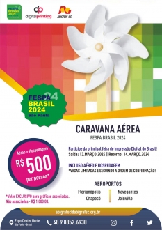 ABIGRAF/SC - Associao Brasileira da Indstria Grfica Regional Santa Catarina A ABIGRAF-SC convida as gráficas associadas a participarem da principal feira de Impressão Digital do Brasil pagando apenas R$ 500,00 por pessoa,...