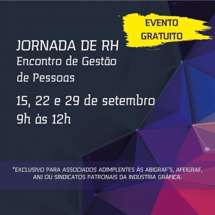 ABIGRAF/SC - Associao Brasileira da Indstria Grfica Regional Santa Catarina Realizada nas três últimas quartas-feiras de setembro, a Jornada RH promovida pela ABIGRAF Nacional foi um sucesso, reunindo cerca de 60 participantes...