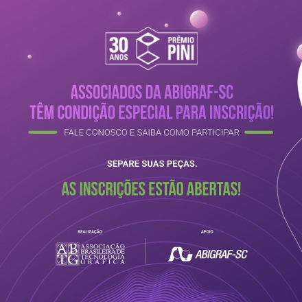 ABIGRAF/SC - Associao Brasileira da Indstria Grfica Regional Santa Catarina A edição de 30 Anos do Prêmio Brasileiro de Excelência Gráfica abriu as inscrições há poucos dias e uma...